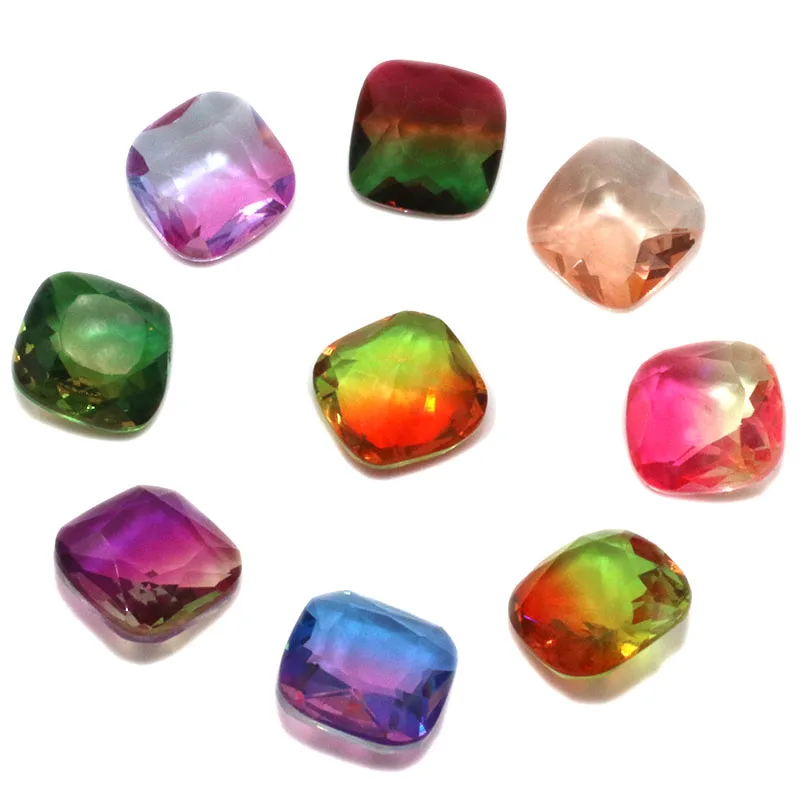 Nail Decorations Glass Crystal Strass Fat Square Shape Tourmalines Pointback Rhinestones For Jewelry Making/Clothing Accessories