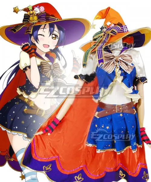 Love Live! Lovelive! Halloween Umi Sonoda Pumpkin Girls Dress Halloween Girls Party Set Adult Festival Suit Cosplay Costume E001