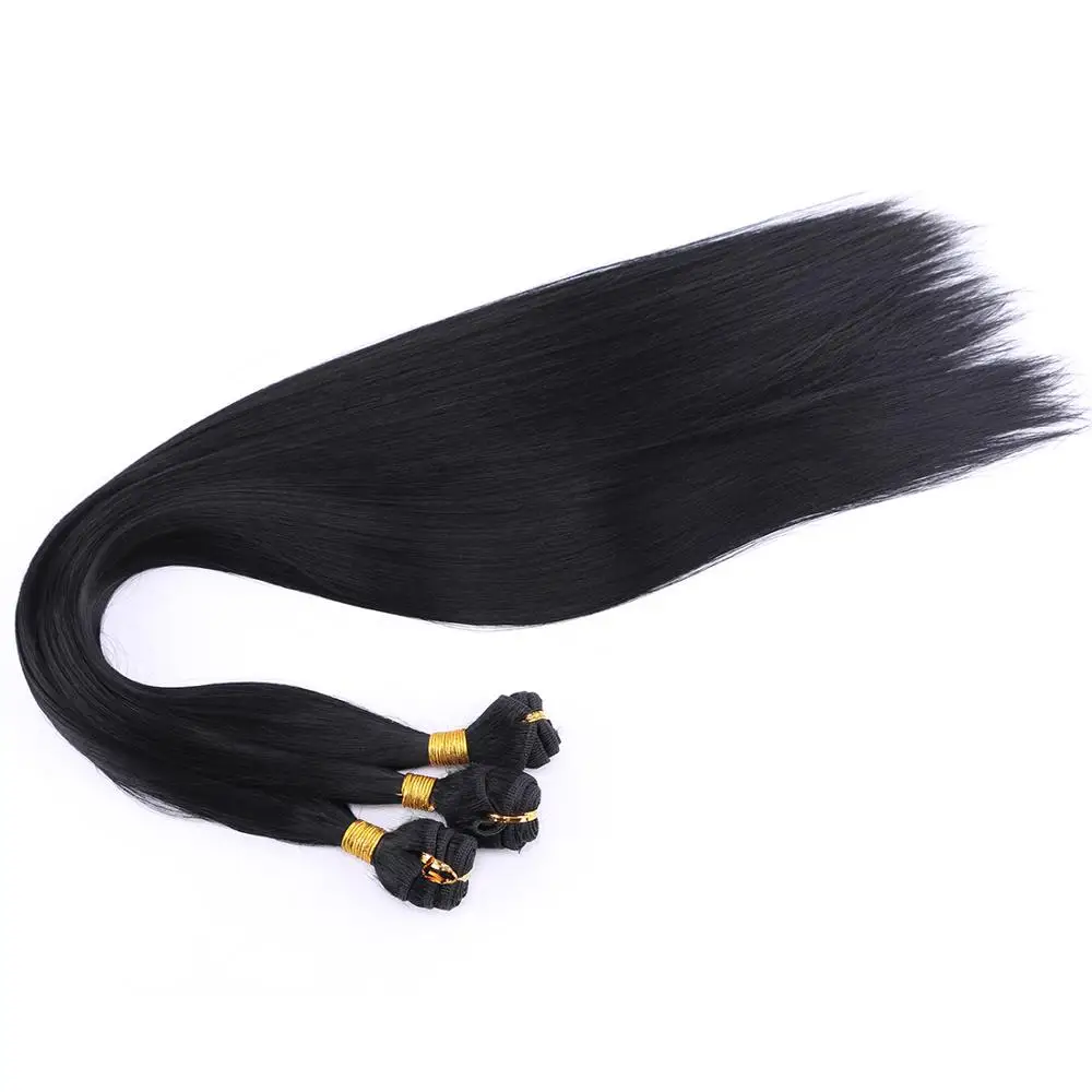 FSR color Black golden brown Straight hair weave 14-30 inches available synthetic hair bundle