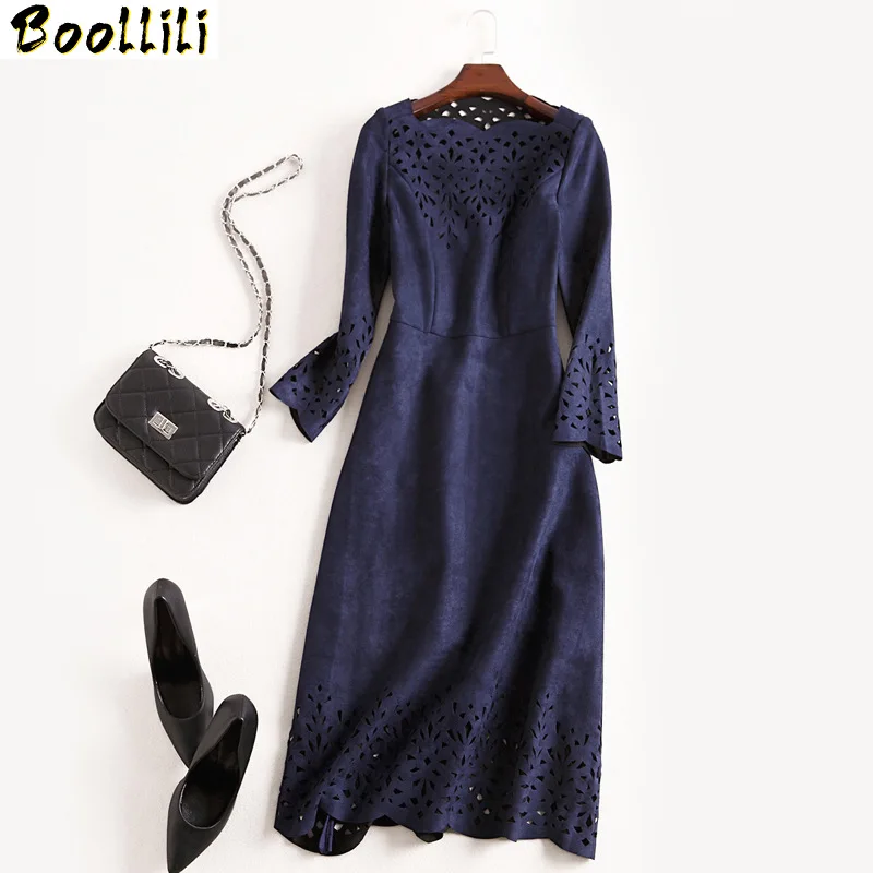 

Party 2023 Suede Dress Spring Summer Dress Women Clothes Ladies Dresses Vintage Elegant Office Dress Vestidos Robe Femme