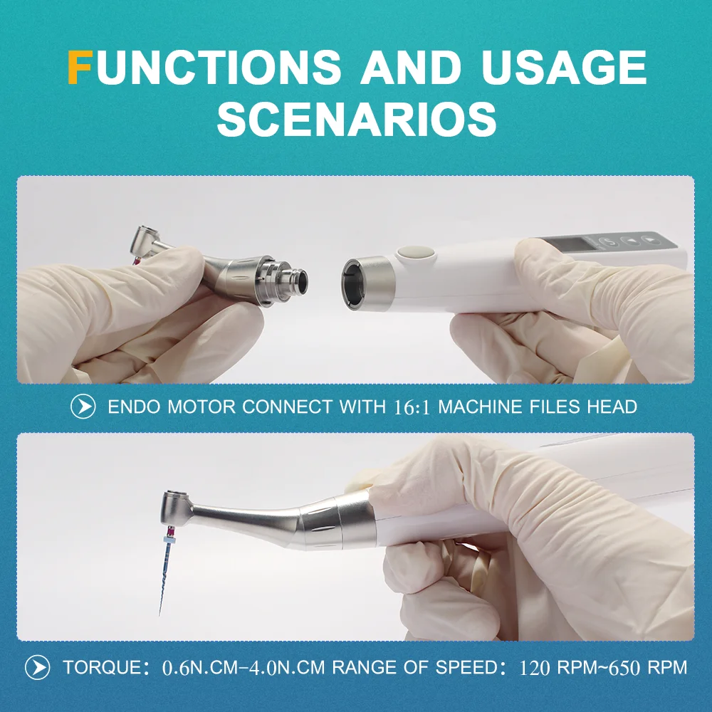 Endodoncji Instrument Dental inteligentny silnik Endo z wbudowanym w Apex lokalizator 16:1 Endo plików kątnica rękojeść sztucznej