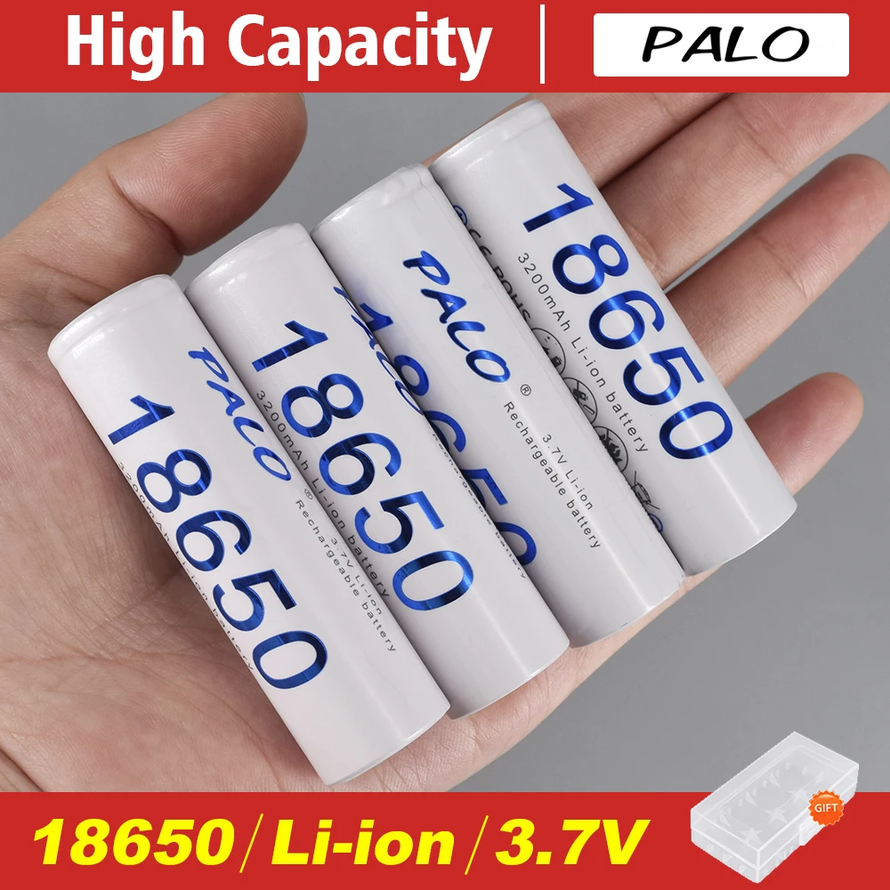 PALO 100% New Original 18650 3200mAh battery 18650 3.7V Li-ion  battery  High power battery tools flashlight Lithium battery