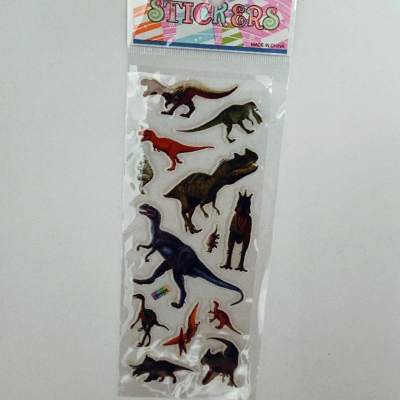 6pcs Real Dinosaur Series Stickers For Children Notebook Skateboard DIY Waterproof Tyrannosaurus Pterosaur Sticker Toy Boys Gift