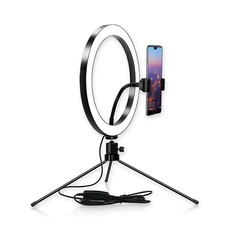 

10" LED Ring Light Kit W/Desk Stand Dimmable Beauty Makeup Phone Camera Studio Selfie Vedio Lamp Live Stream fill Lighting 26CM