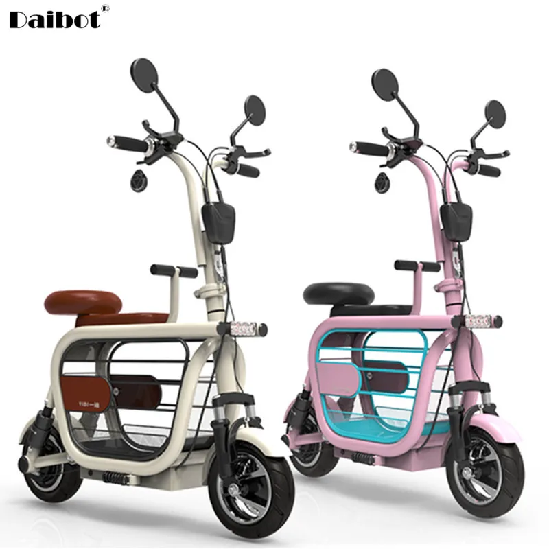 Electric Motorcycle Scooter Adult 2 Wheels Electric Scooters 580W 48V Mini Portabke Electric Bike Bicycle With Two Seat