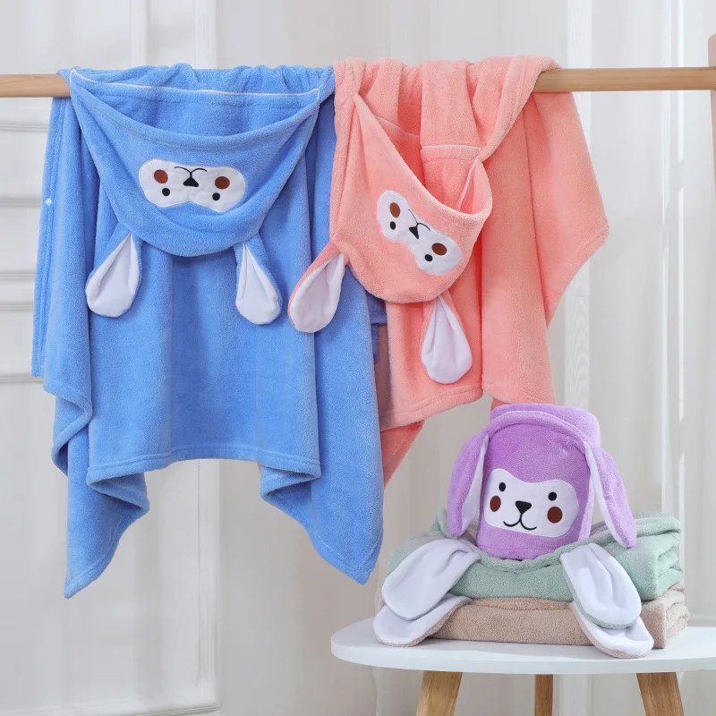 Bathrobe Cloak for Newborn Infant Coral Fleece Beach Towel Air-conditioning Blanket Absorbent Quilt Baby Bathing Accessories