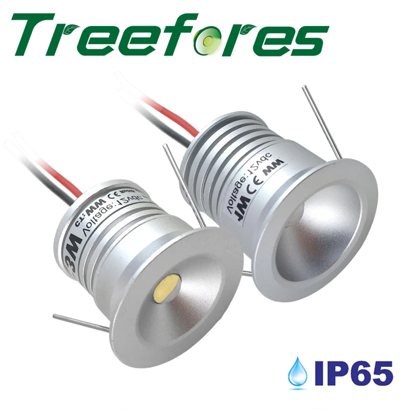 LED 스포트라이트 조광 스폿 램프, 1W, DC12V, 24V, 15mm, 25mm, 컷아웃 리세스드 다운라이트, IP65 침실 천장 캐비닛 계단