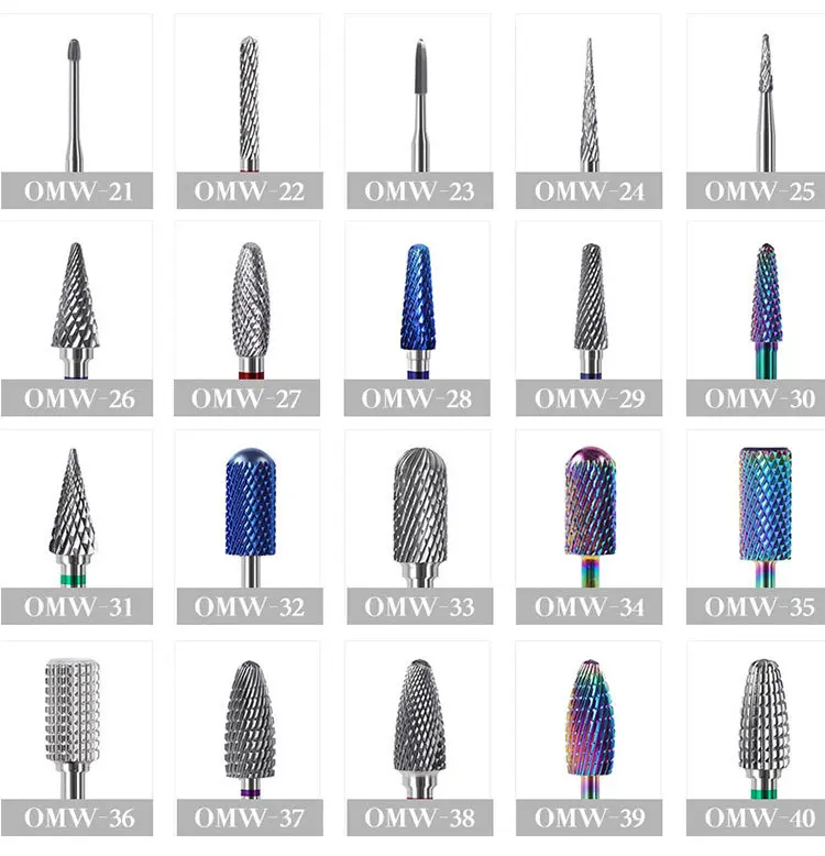 

Promotion 1 PC Tungsten Carbid Bits barrel stable shank Accessories Cutter pedicure nail milling drill bits