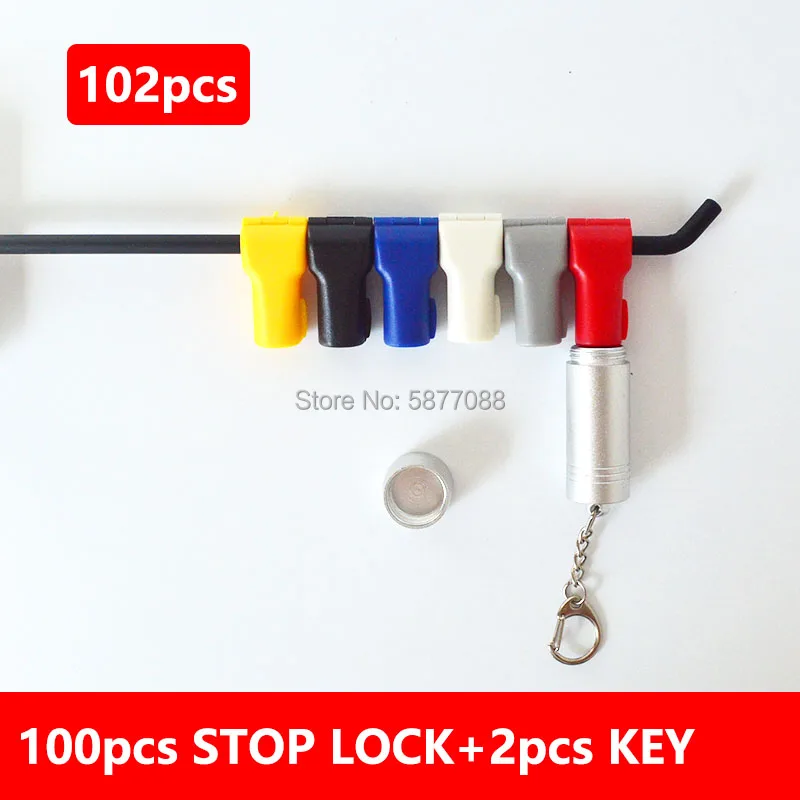 102pcs Stop Lock For Hanging Merchandise On Hooks Display Peg Hook Security Little Red Lock 6mm