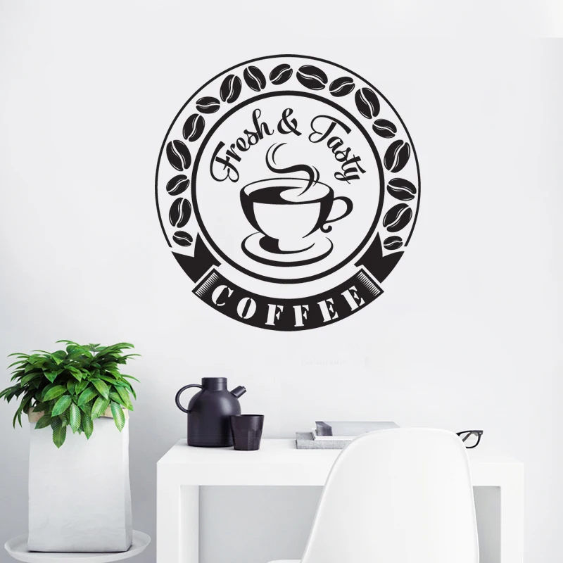 

Coffee Shop Sticker Milk tea Decal Cafe Cup Poster Vinyl Art Wall Decor Mural Decoration Break Bread Glass Decals