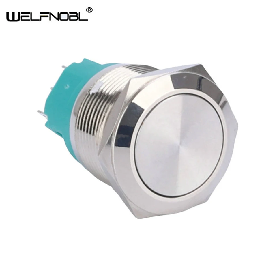 1NO1NC 19mm Momentary Self-Locking Metal Waterproof Eletronical Latching Reset Push Button Switch