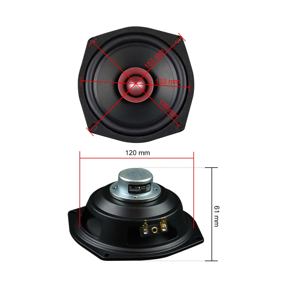 AIYIMA 2ks 5.25 palec hifi plný dosah reproduktor units 4 8 ohm 40W ndfeb magnetem loudspaeker domácí theater hudba řádný reproduktor