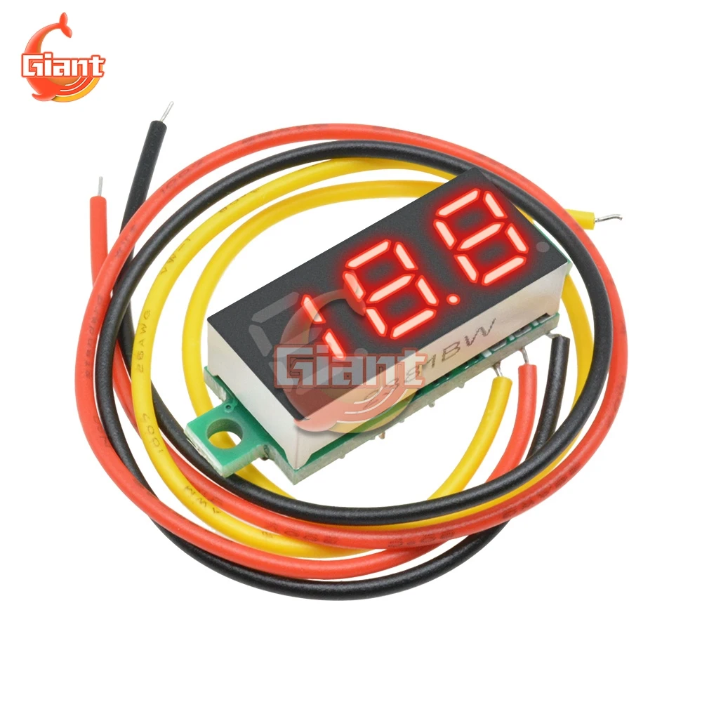 0.28 Inch 3 Wires Mini DC Voltmeter Digital Volt Voltage Meter LED Tube 5V 12V 24V 36V 48V  Voltage Tester Volt for Motorcycles