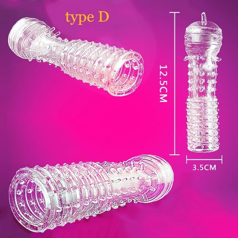 5pcs Penis Sleeve Erection Enlargement Sex Toys for Men Condoms Delay Cock Ring Stimulate Delayed Ejaculation Sex Games Products