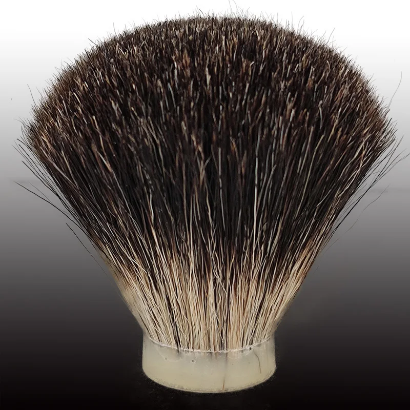 Dscosmetic fan shape black badger hair shaing brush knots