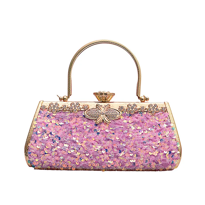 Fashion Ladies Evening Bag Color Changing Sequins Banquet Wedding Party Handbag Lipstick Bag