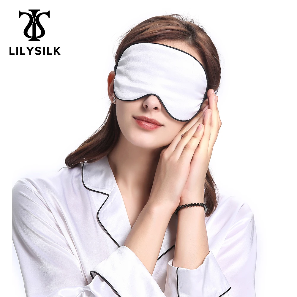 LILYSILK Silk Eye Mask Sleep With Black Trimming Luxury Men Women Final Sale Free Shipping