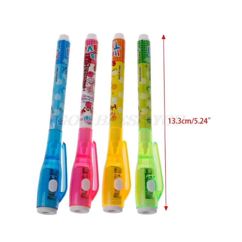 4PC Invisible Ink Pen With Light Magic Marker Kid Pen for Secret Message Drop Shipping