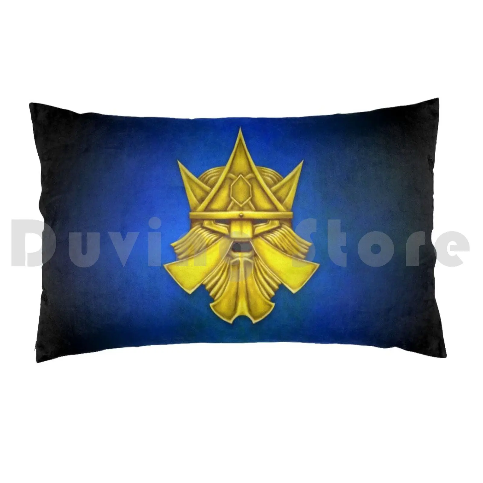 Dwarf Bronze Crown Helmet-Version 2 Pillow Case DIY 50*70 Fantasy Dwarf Heraldry Solar Cross Dwemer