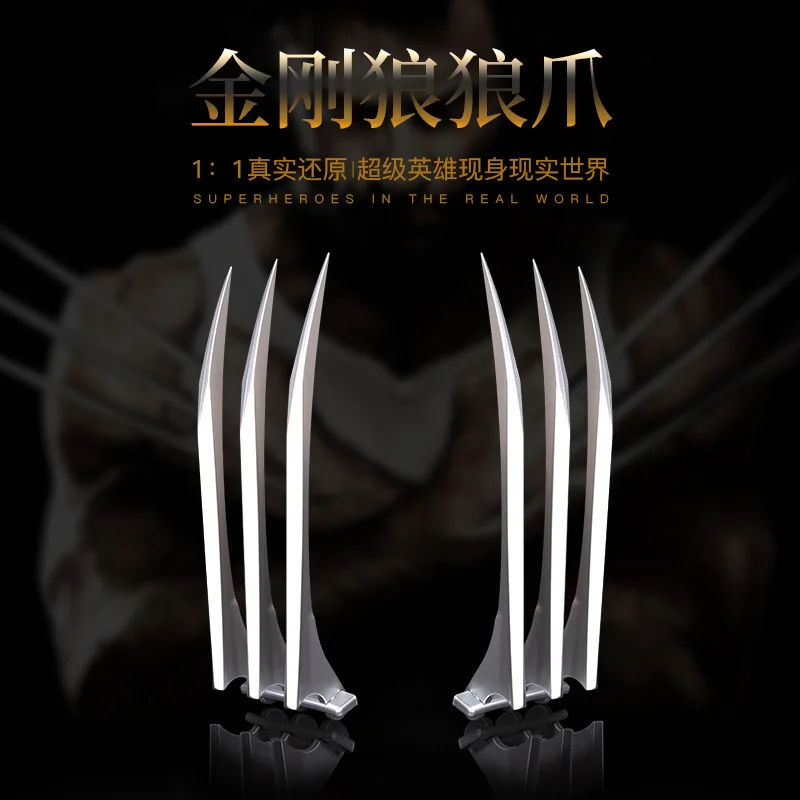 

Anime Cosplay X-Men Logan's Claws Silver ABS Plastic Weapon Adult Halloween Prop Hand Wearing Cool Role Play Accessories