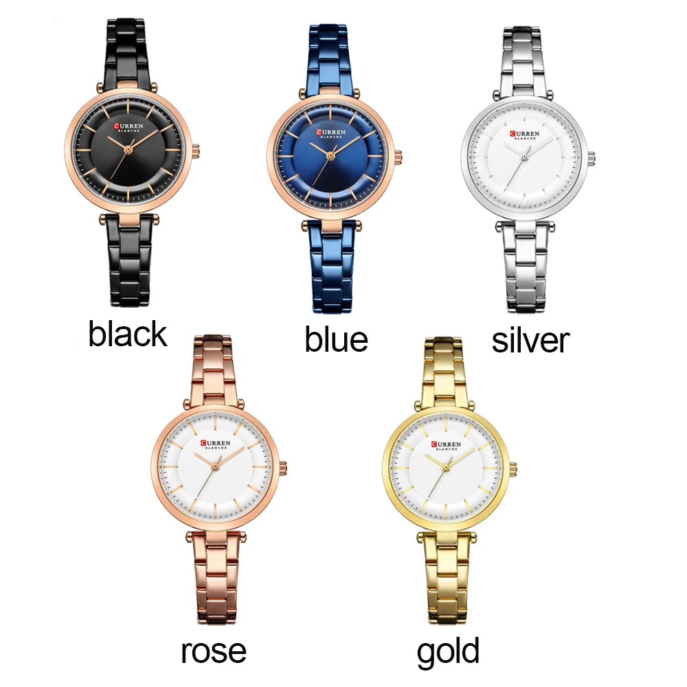 CURREN  Elegant Ladies Wristwatch Stainless Steel Dial Quartz Women\'s Bracelet Watches Classic Female Clock