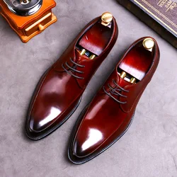 New Brand Genuine Leather Business Dress Shoes Men Formal Wear Casual British Large Size Leather Shoes Pointed Toe Oxfords