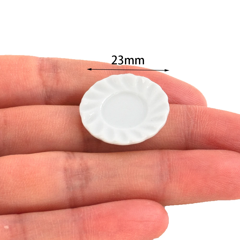 5Pcs 1/12 Dollhouse Miniature Accessories Mini Ceramic Food Plate Simulation Kitchen Dish Model Toys for Doll House Decoration