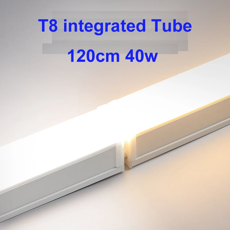 10pcs 1.2m 4ft T8 Led Tube Light  Bar Light  Integrated 40w 30w 20w 60cm 90cm Led Flat Batten Light Tri-proof  Office  led Light