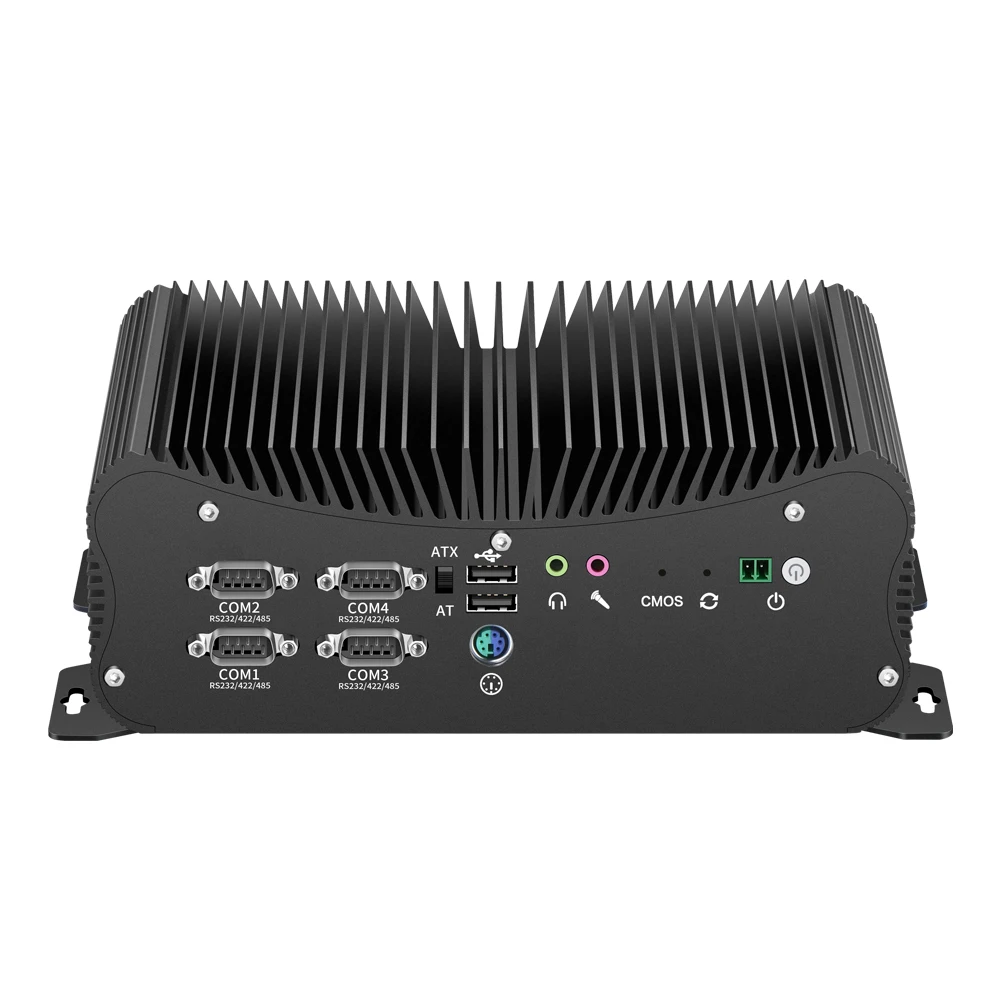 Mini PC industrial sem ventilador i7-10610U 6x COM RS232 RS422 RS485 Dual Ethernet 14x GPIO WiFi 4G LTE Windows LINUX 9V-36V Entrada