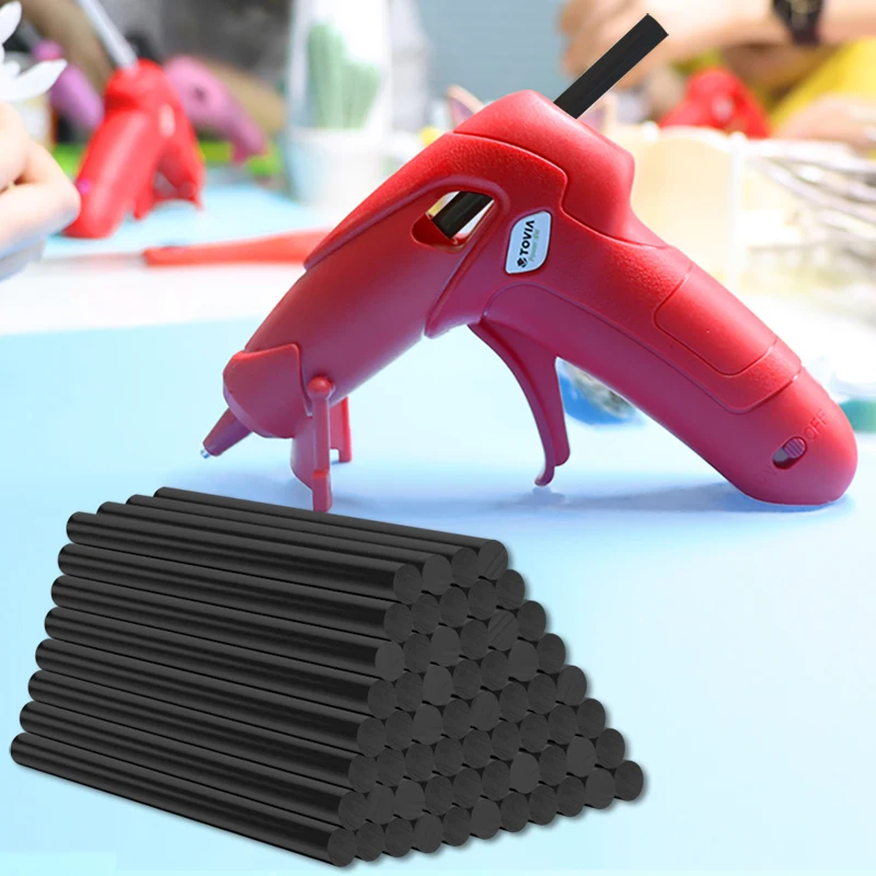 T TOVIA 60pcs/120pcs Black Hot Melt Glue Sticks for Hot Melt Glue Gun Craft Album Alloy Accessories Repair Tools