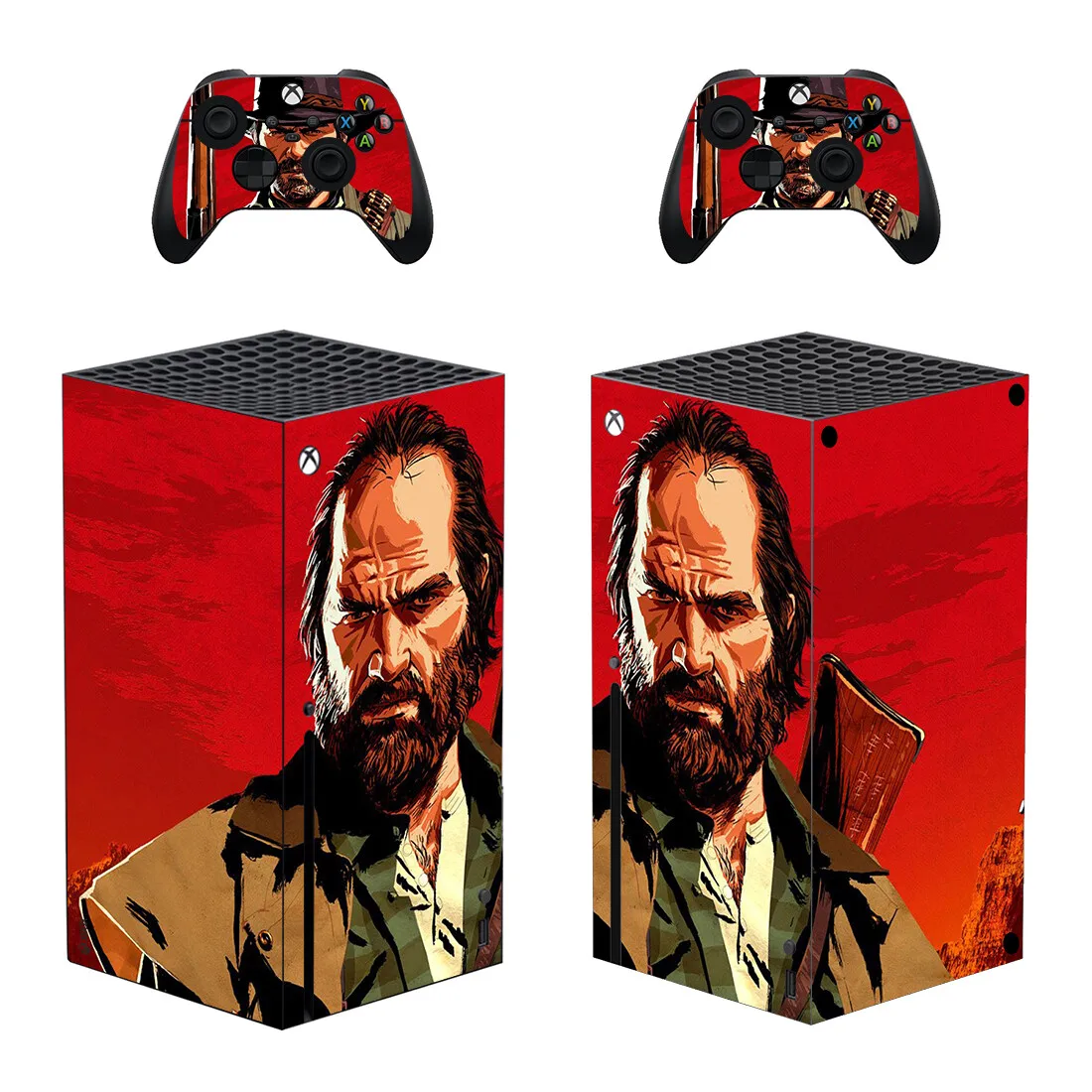 Red Dead Redemption Style Xbox Series X Skin Sticker for Console & 2 Controllers Decal Vinyl Protective Skins Style 1