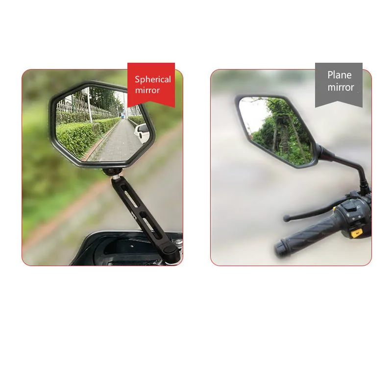 Motorcycle Rear View Mirror with Large Field of and Ultra Wide Angle for Kiden Kd150-g1-g2-u-u1-u2-z2