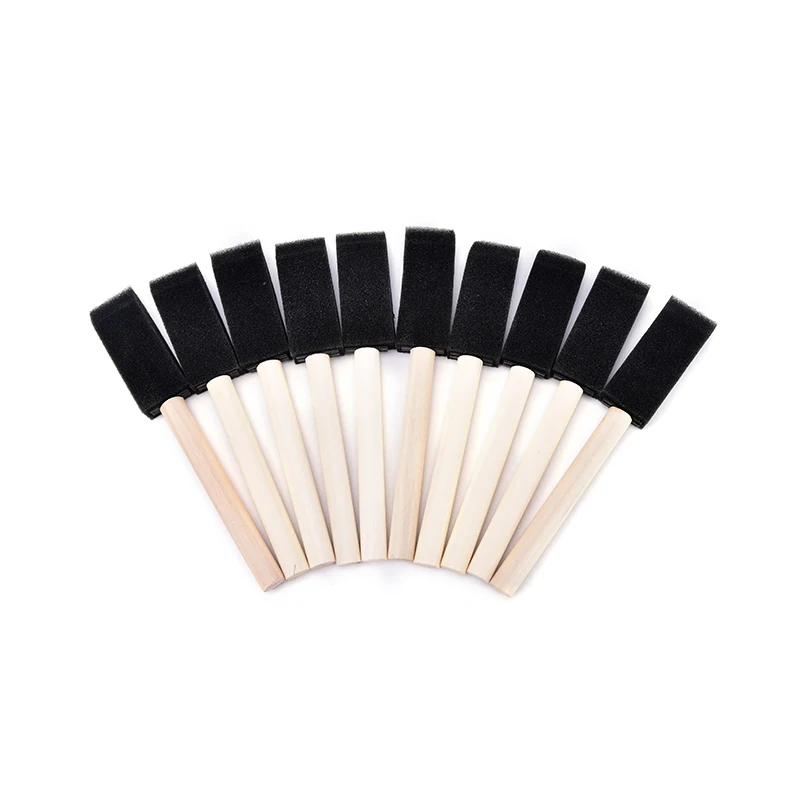 10Pcs/set Sponge Paint Brush Toys Wooden Handle Seal Sponge Brushes Kids Children Drawing Painting Graffiti Tools