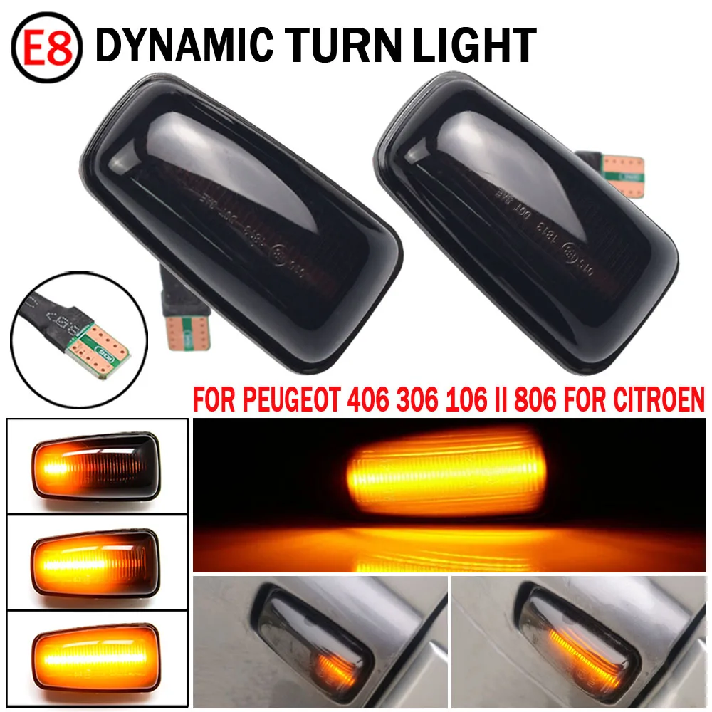 Flashing Car Turn Signal Lamps Side Marker Lights Lateral LED For Peugeot 306 106 406 806 Citroen XM ZX Break Xsara Xantia Fiat