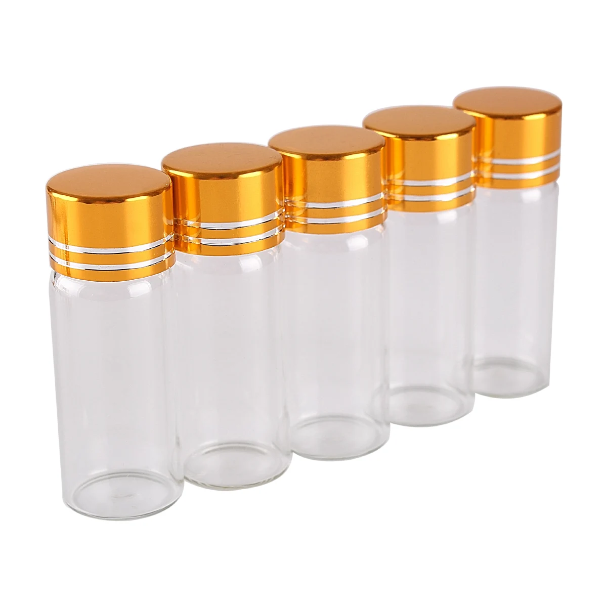 wholesale 100 pieces 4ml 16*40mm Glass Bottles with Golden Caps Mini Glass Bottles Tiny Jars Vials