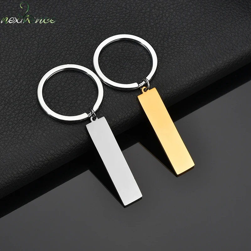 

Nextvance Stainless Steel Round Car Key Chain Square Name Date Engrave Personality Top Quality Keyring for Women Birthday Gift