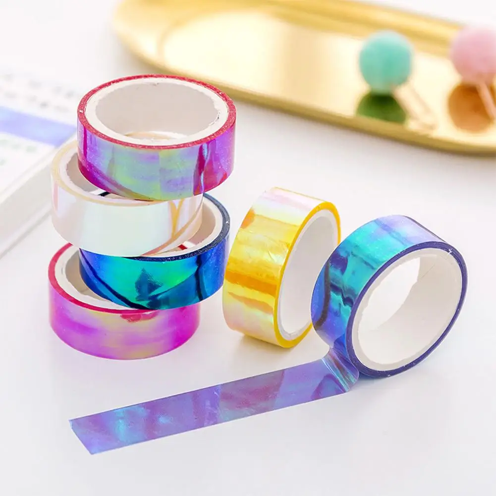 HOT SALES !!!Colorful Waterproof Adhesive Laser Tape DIY Scrapbooking Album Notebook Decor