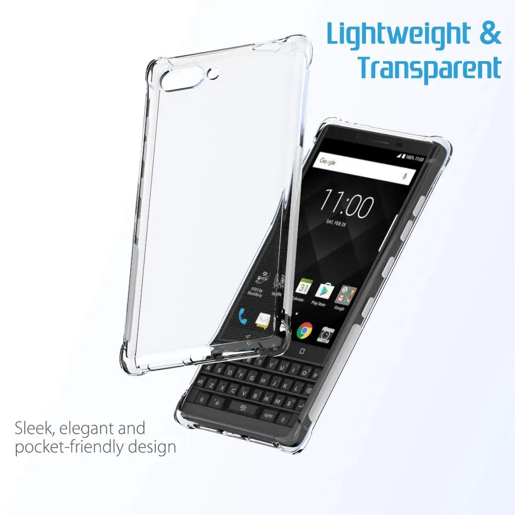 Transparent TPU Phone Case for Blackberry Key 2 one Phone Cover Crystal Soft Shockproof Cases For Blackberry Keyone KEY2