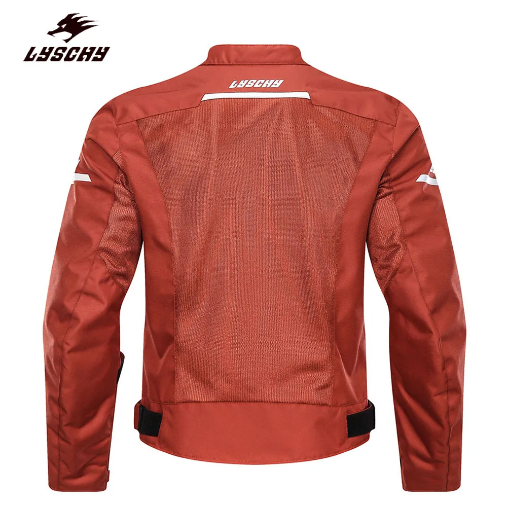 LYSCHY Men Motorcycle Jacket Summer Breathable Jacket CE Protective For Women Motorbike Motorcyclist Mesh Clothing Rider Jacket