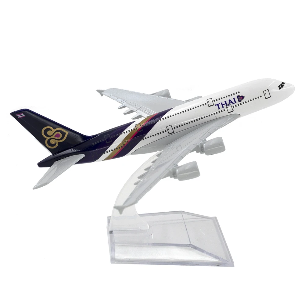 

1/400 Scale Aircraft Airbus A380 Thailand Airlines THAI 16cm Alloy Plane Model Toys Children Kids Gift for Collection