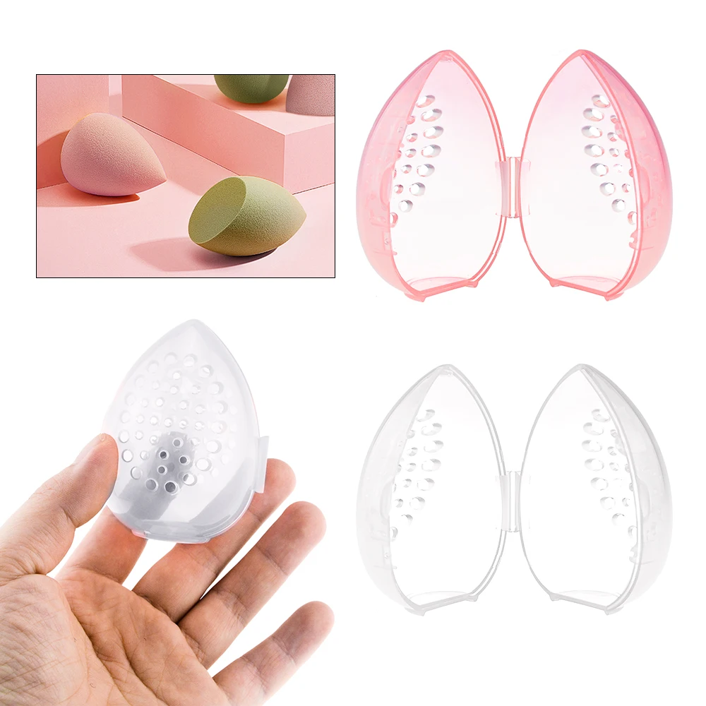 1 Pcs Beauty sponge storage makeup powder puff empty cosmetics egg-shaped frame transparent puff dry box new makeup accessories