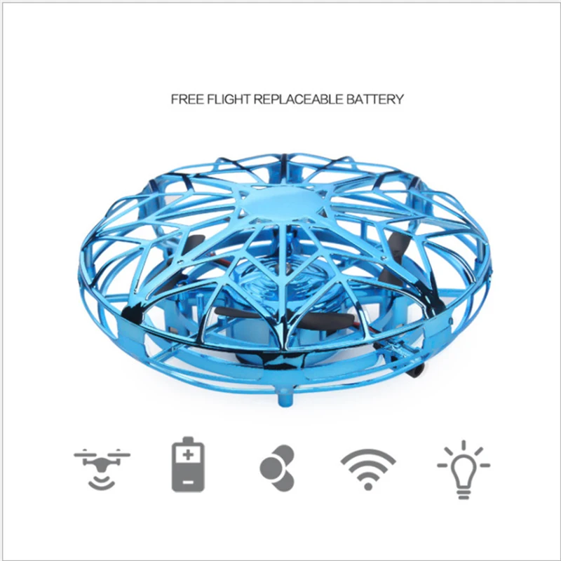 

Hot sensor aircraft Parent-child interaction outdoor toy UFO design LED lighting Four-axis Intelligent flight Novelty helicopter