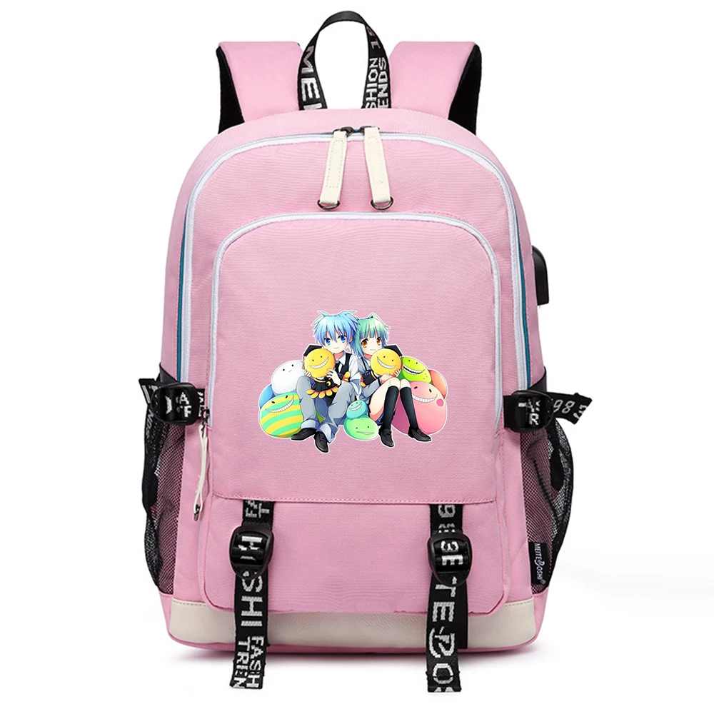 Assassination Classroom Anime USB Port Laptop Backpack Oxford School Bags Cartoon School Bagpack Korosensei Travel Shoulder Bags