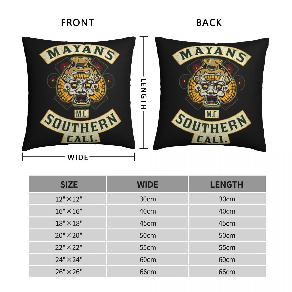 Mayans MC Southern Cali Square Pillowcase Polyester Linen Velvet Printed Zip Decor Throw Pillow Case Home Cushion Cover 45x45