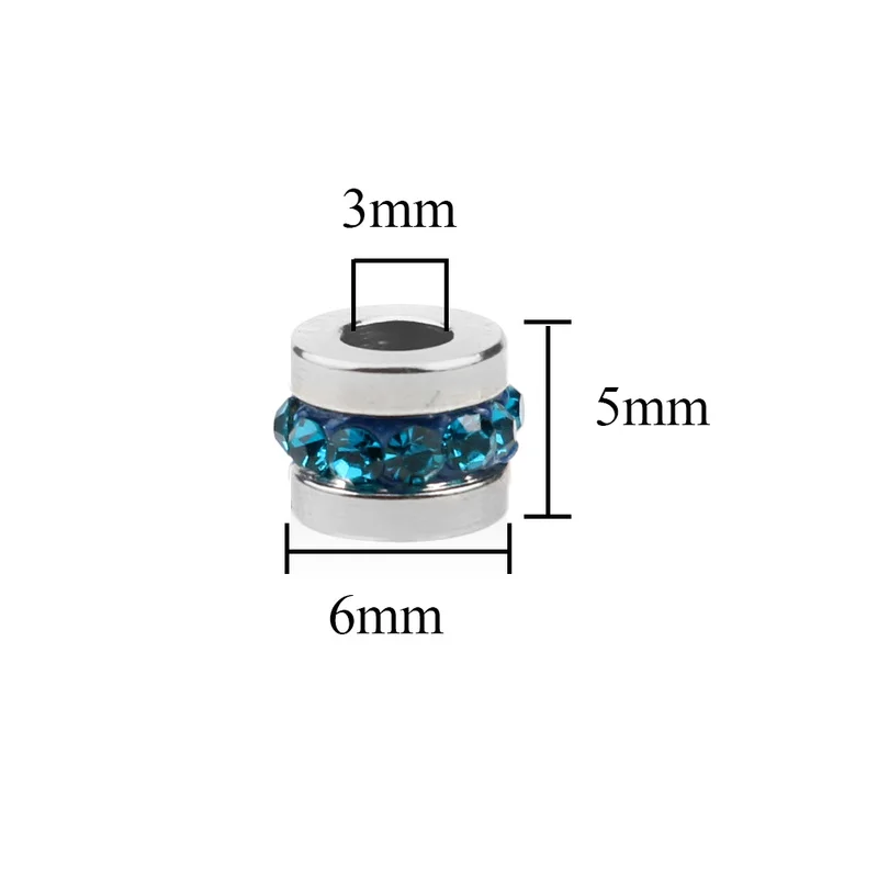 10pcs lot Hole 3mm Stainless Steel Bead Charms Zircon DIY Charm for Jewelry Making Accessories Supplies Bulk Items Wholesale