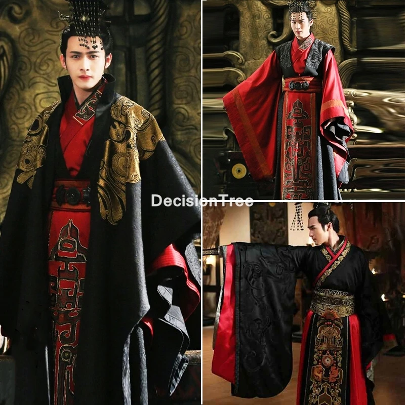 2024 chinese traditional men hanfu costume folk dance performance ancient king chinese emperor costume sovereign robe hanfu