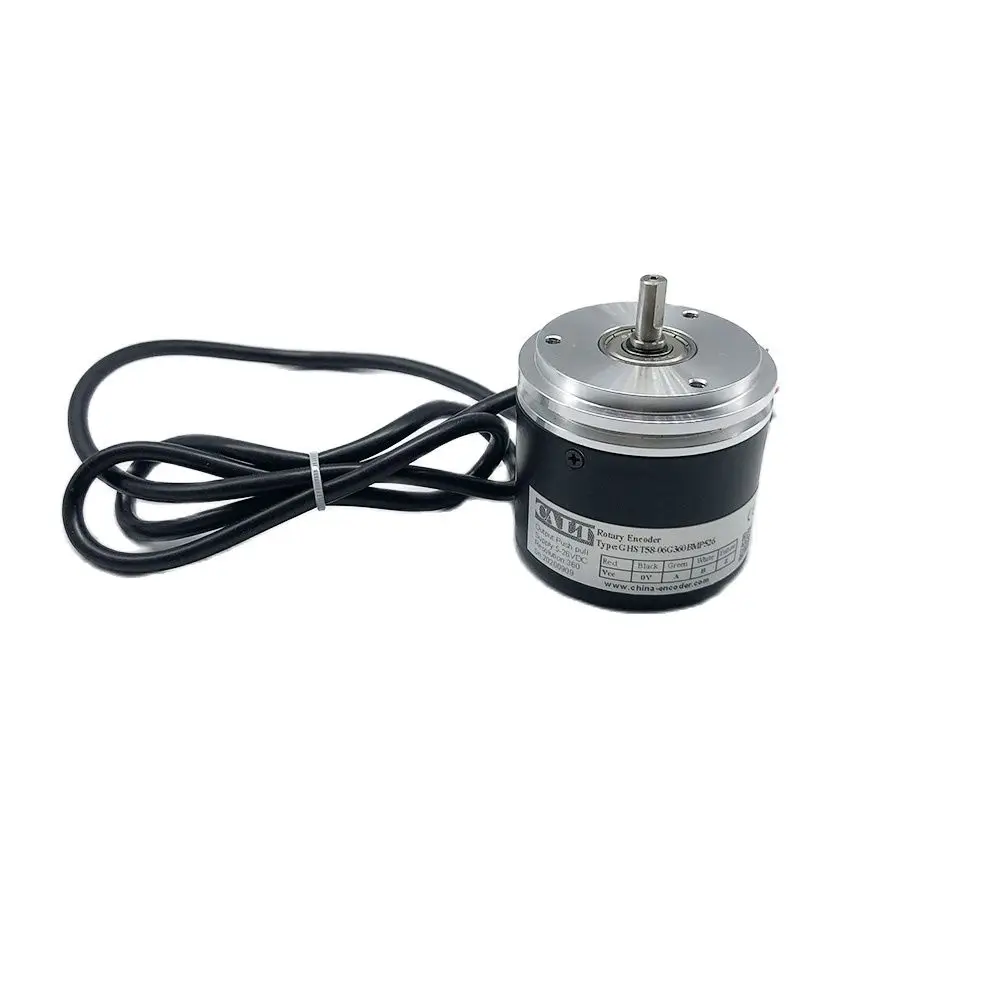 

58MM Outer Diameter PNP Output 5-26v Supply GHST58 6mm Shaft Incremental Rotary Encoder 100 200 300 500 1000 2000PPR