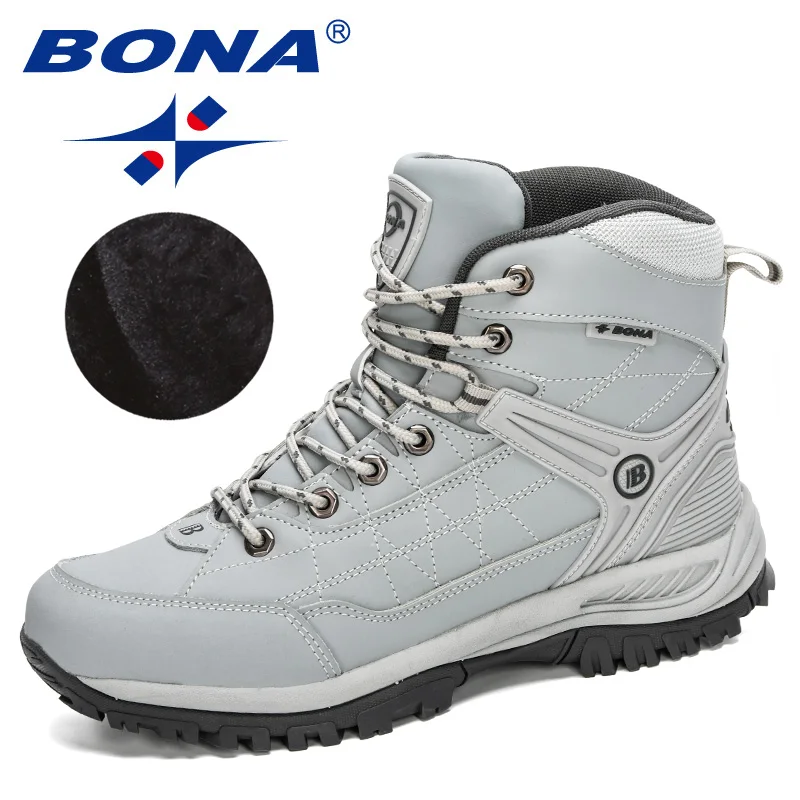 Bona Nieuwe Collectie Mannen Winter Schoenen Actie Leer Werkende Laarzen Man Hoge Top Pluche Snowboots Masculino Anti-Slip shoesshoes