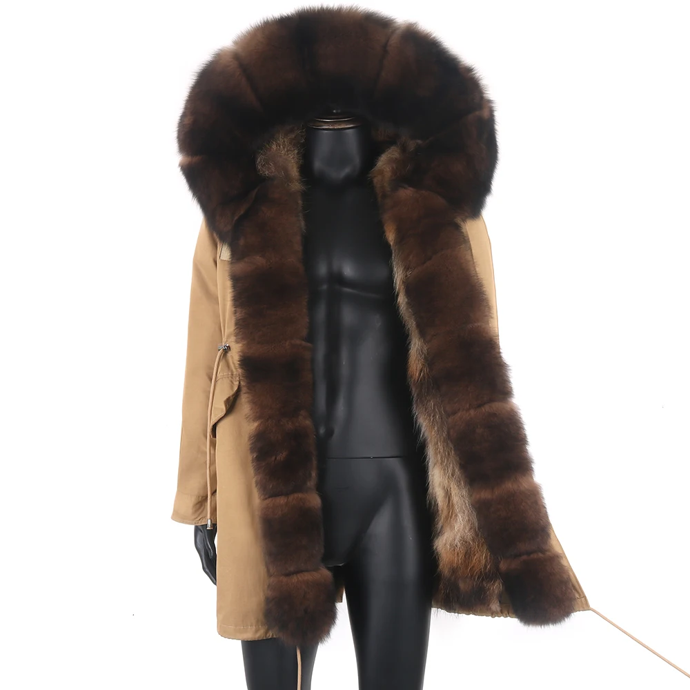 

Fashionable men's parka Natural raccoon furHigh quality fox fur collar