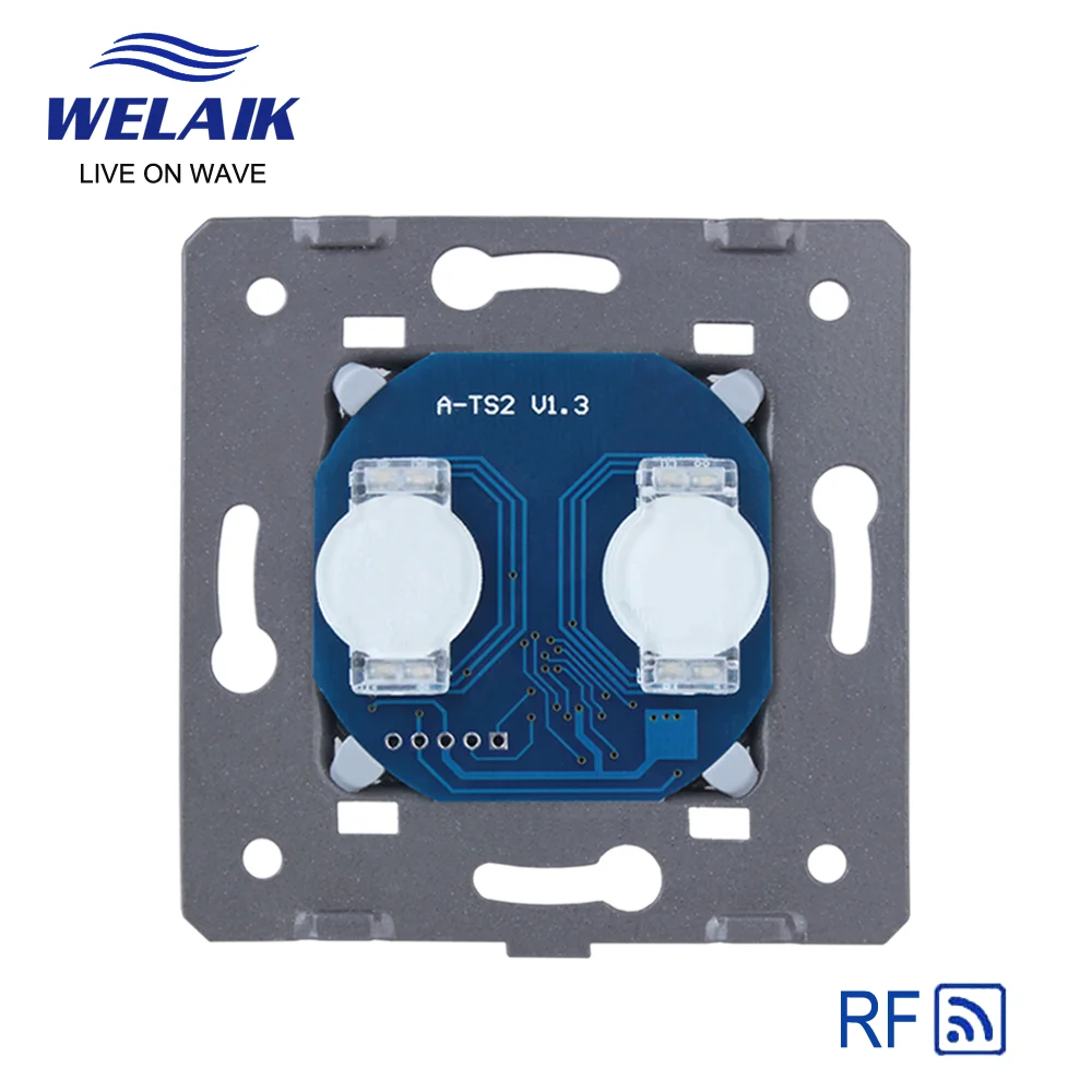 WELAIK EU Wall-Switch  Remote-Control Touch-Switch DIY-Parts-Screen Wall-Light-Switch 2gang-1way AC250V-A923